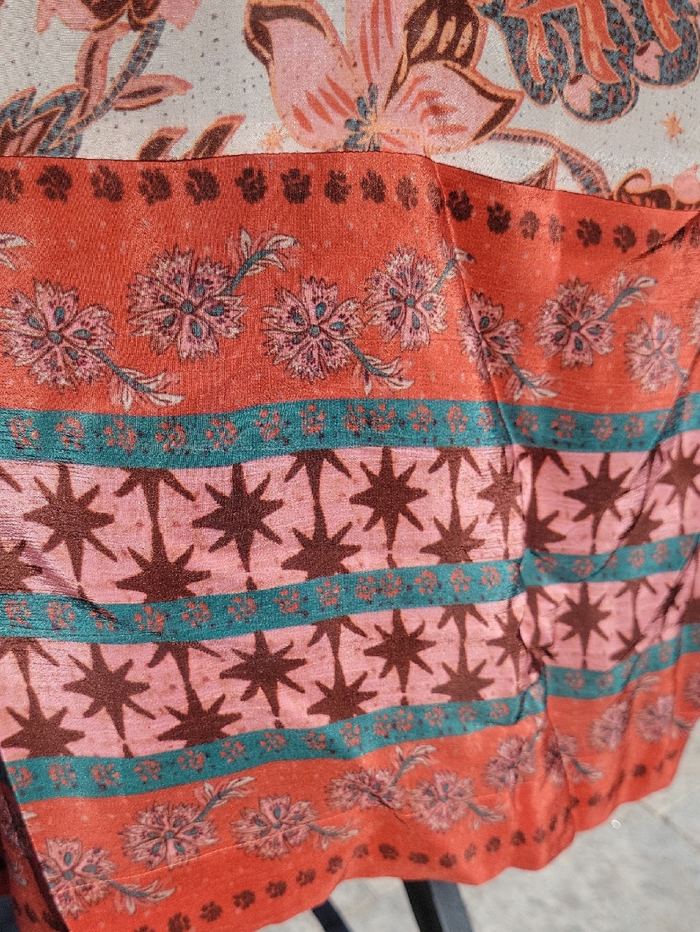 Sundance Marsala Floral Botanical Kimono Duster With Pockets XL - Picture 12 of 15